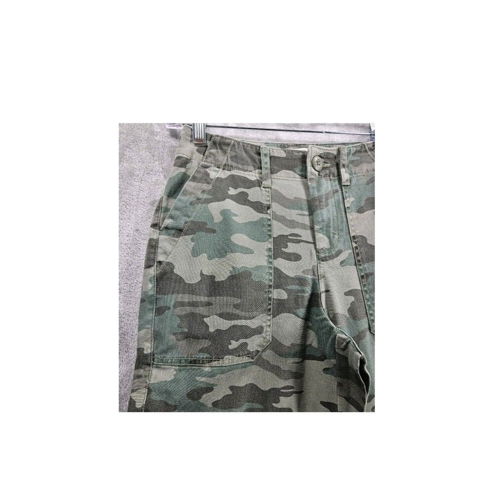 Cargo Pants Womens 0 Green Camo Utility Straight Leg Stretch Universal Threads - Picture 7 of 16